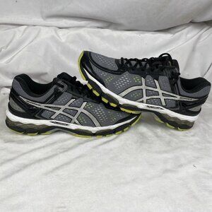 ASICS Gel Kayano 22 Gray, Black, Silver, Lime Running Shoes Men’s  Size 9.5 Gym